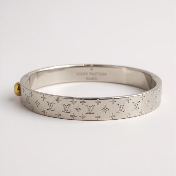 Louis Vuitton Nanogram Cuff Bracelet Silver & Gold Small - Picture 1 of 4
